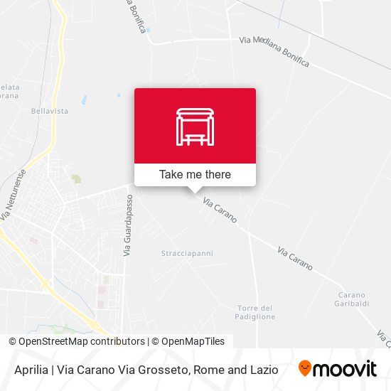 Aprilia | Via Carano Via Grosseto map