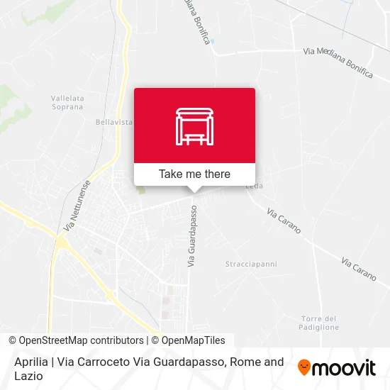 Aprilia | Via Carroceto Via Guardapasso map