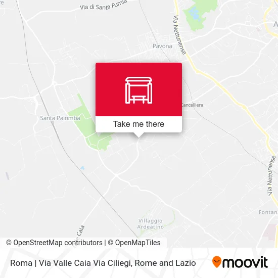 Rome - Valle Caia Street Cherry Street map