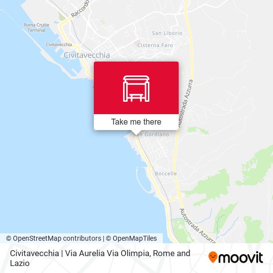 Civitavecchia | Via Aurelia Via Olimpia map