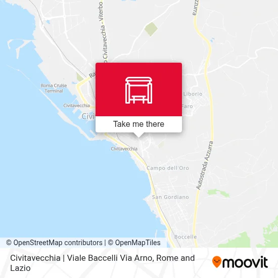 Civitavecchia | Viale Baccelli Via Arno map