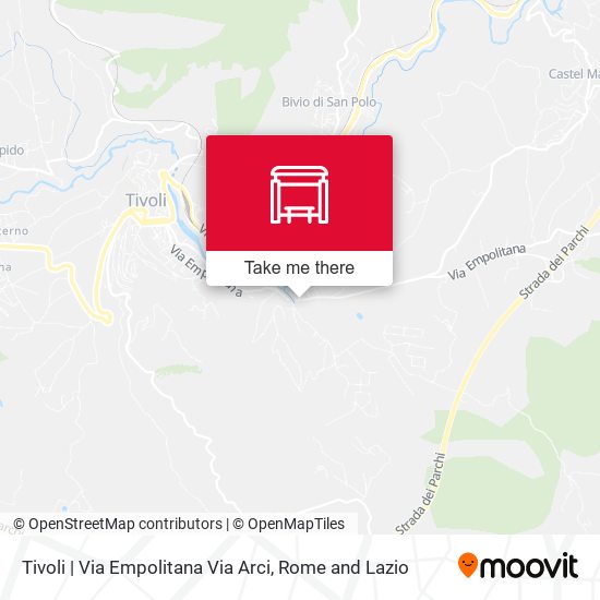 Tivoli | Via Empolitana Via Arci map