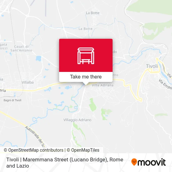 Tivoli | Maremmana Street (Lucano Bridge) map