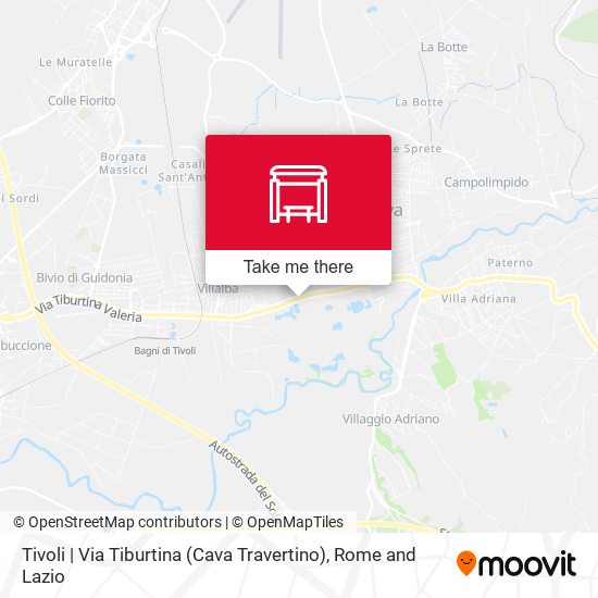 Tivoli | Via Tiburtina (Cava Travertino) map