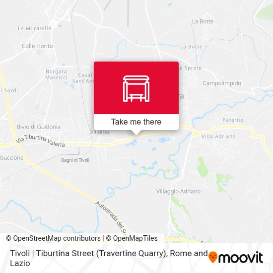 Tivoli | Tiburtina Street (Travertine Quarry) map