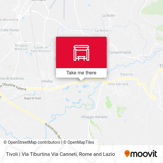 Tivoli | Via Tiburtina Via Canneti map