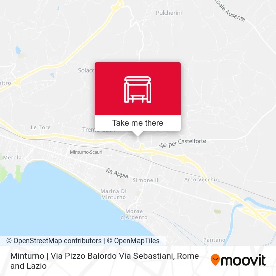 Minturno | Pizzo Balordo Street Sebastiani Street map