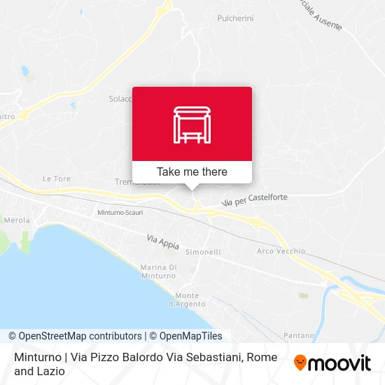 Minturno | Pizzo Balordo Street Sebastiani Street map