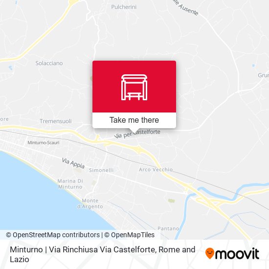Minturno | Via Rinchiusa Via Castelforte map