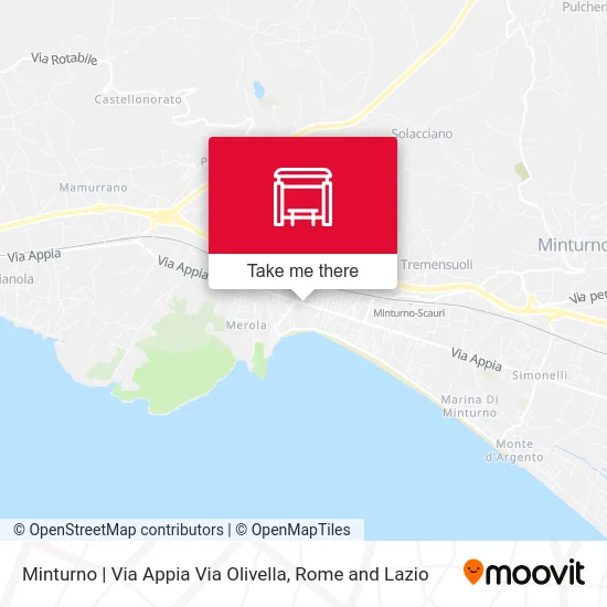 Minturno | Appia Street Olivella Street map