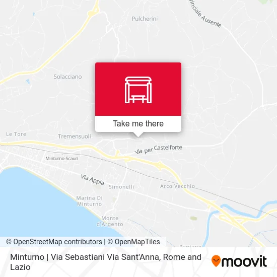 Minturno | Via Sebastiani Via Sant'Anna map