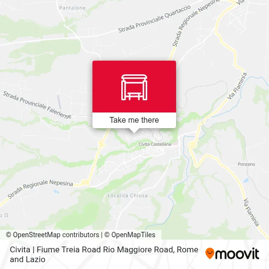 Civita | Fiume Treia Road Rio Maggiore Road map