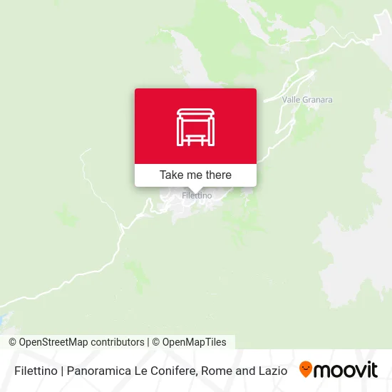 Filettino | Panoramic Conifer Road map