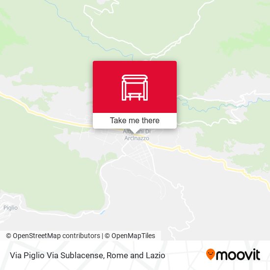 Via Piglio Via Sublacense map
