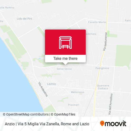 Anzio | Via 5 Miglia Via Zanella map