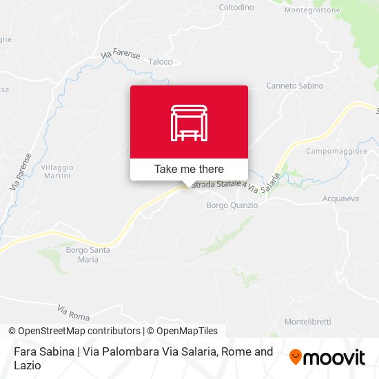 Fara Sabina | Via Palombara Via Salaria map