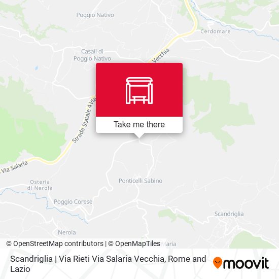 Scandriglia | Via Rieti Via Salaria Vecchia map
