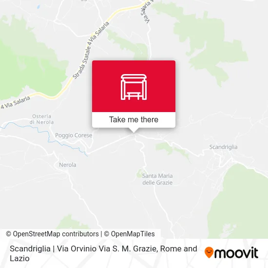 Scandriglia | Via Orvinio Via Santa Maria Grazie map