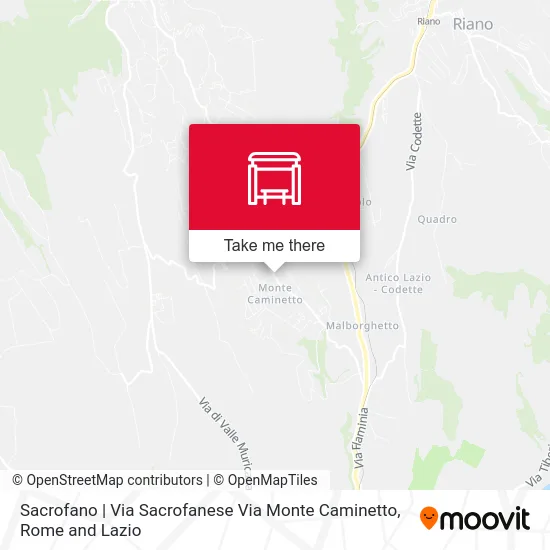 Sacrofano | Via Sacrofanese Via Monte Caminetto map