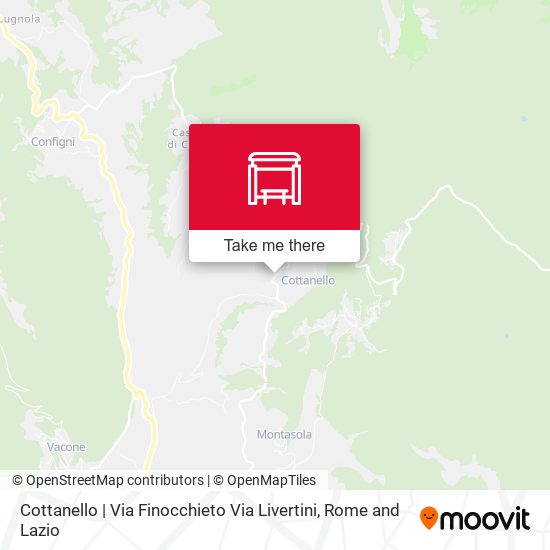 Cottanello | Via Finocchieto Via Livertini map