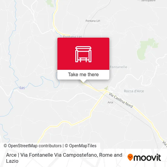 Arce | Fontanelle Road Campostefano Road map