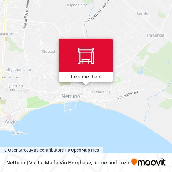 Nettuno | Via La Malfa Via Borghese map