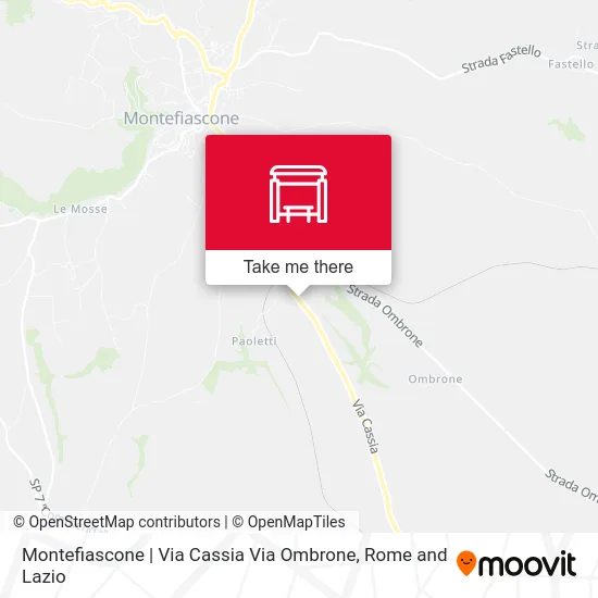 Montefiascone | Cassia Road Ombrone Road map