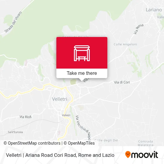 Velletri | Ariana Road Cori Road map