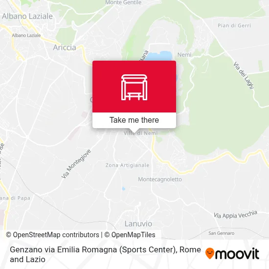 Genzano via Emilia Romagna (Sports Center) map