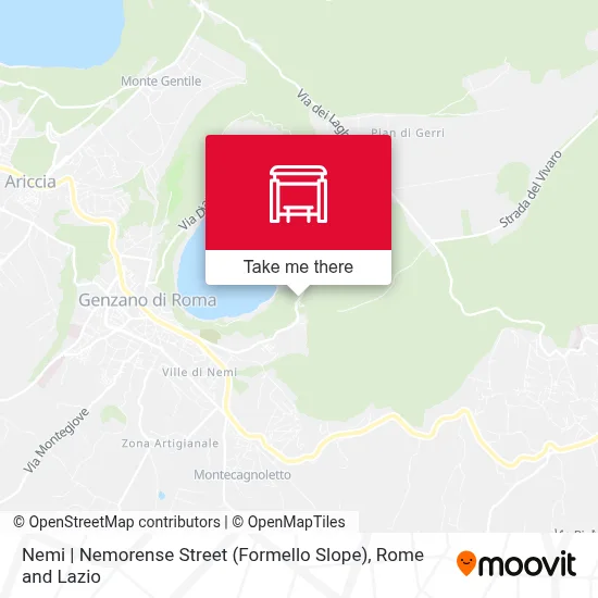 Nemi | Nemorense Street (Formello Slope) map