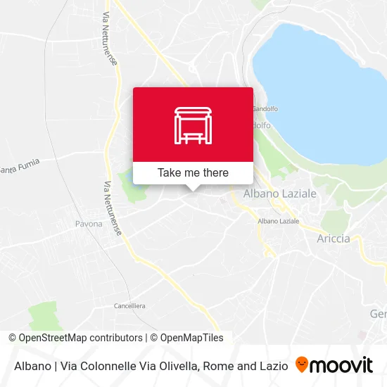 Albano | Colonnelle Road Olivella Road map