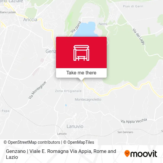 Genzano | Romagna Avenue Appia Road map