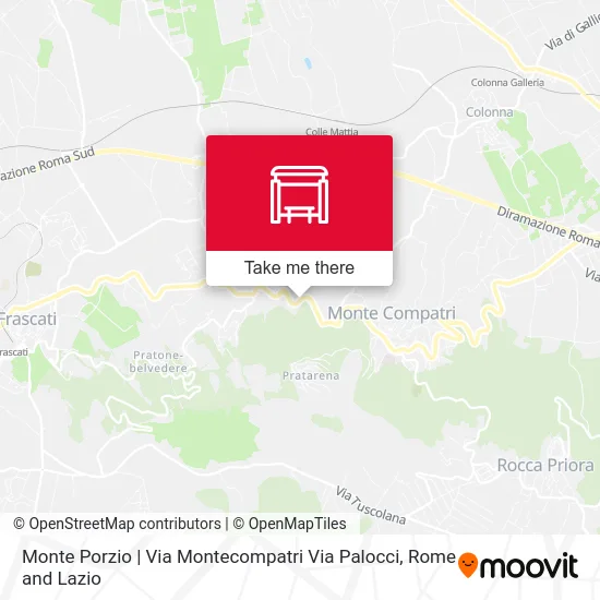 Via Montecompatri - Via Palocci, Monte Porzio map