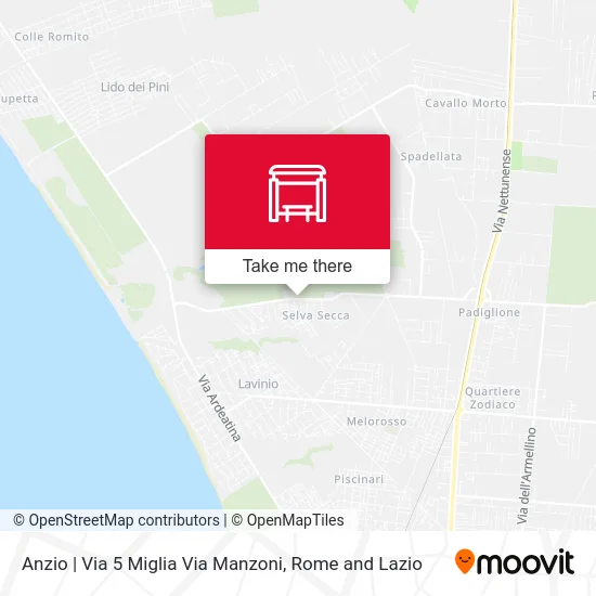 Anzio | Via 5 Miglia Via Manzoni map