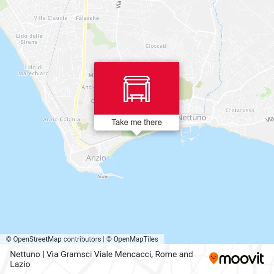 Nettuno | Gramsci Street Mencacci Avenue map