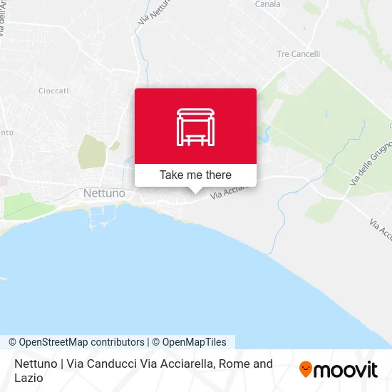 Nettuno | Canducci Road Acciarella Road map