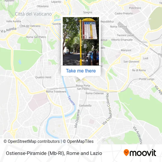 Ostiense-Pyramid (Metro B-Rail Line) map