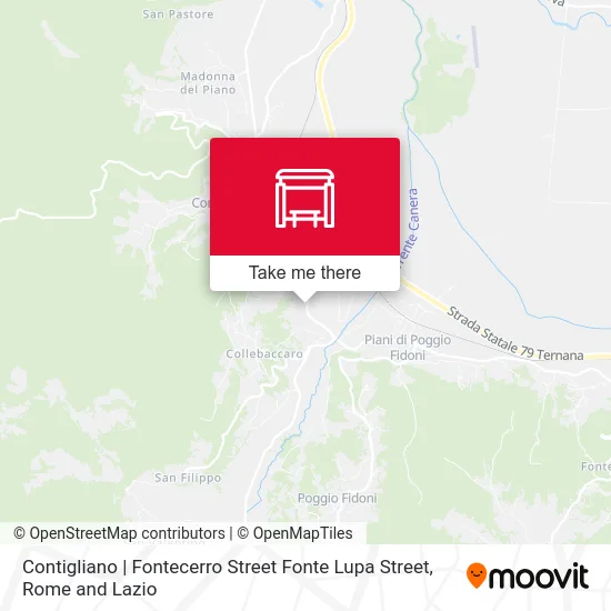 Contigliano | Fontecerro Street Fonte Lupa Street map