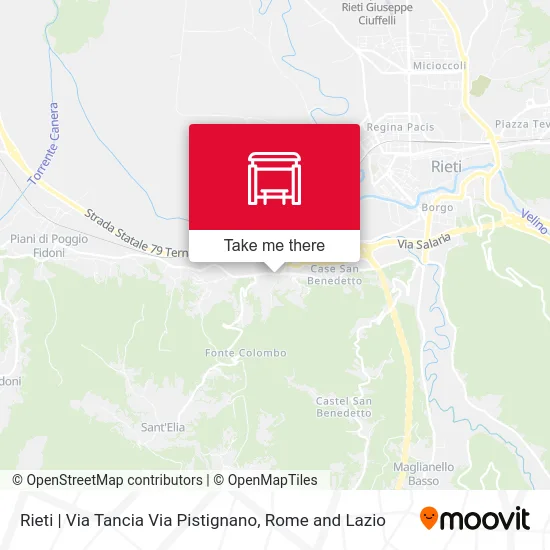 Rieti | Via Tancia Via Pistignano map