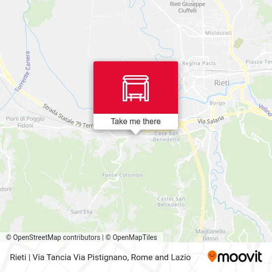 Rieti | Tancia Street Pistignano Street map