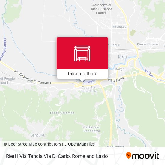 Rieti | Via Tancia Via Di Carlo map
