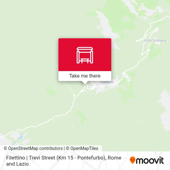 Filettino | Trevi Street (Km 15 - Pontefurbo) map