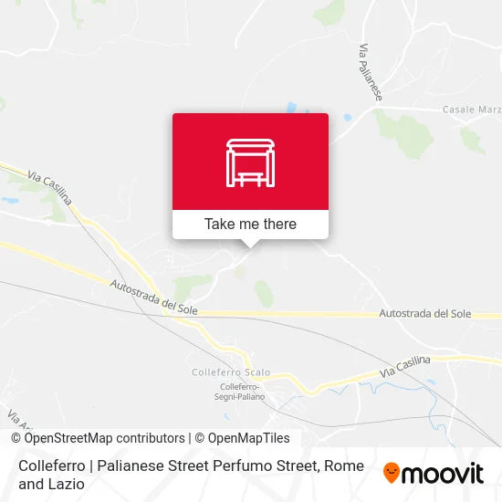 Colleferro | Palianese Street Perfumo Street map