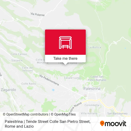 Palestrina | Tende Street Colle San Pietro Street map