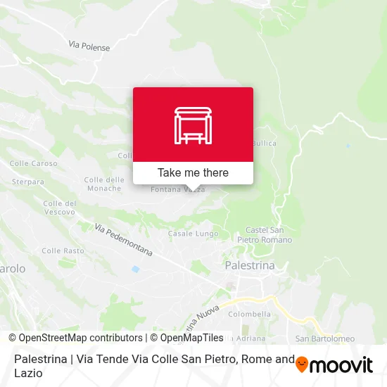 Palestrina | Via Tende Via Colle San Pietro map