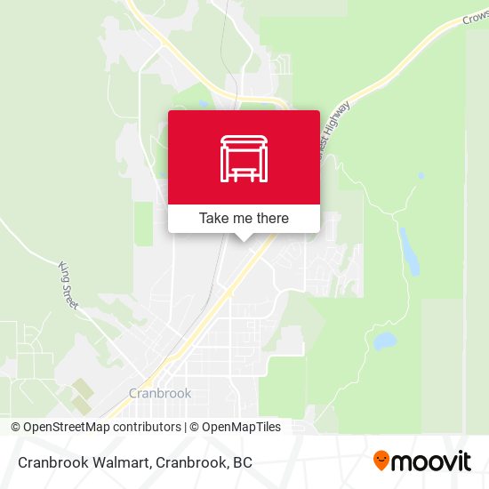 Cranbrook Walmart map