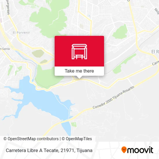 Mapa de Carretera Libre A Tecate, 21971