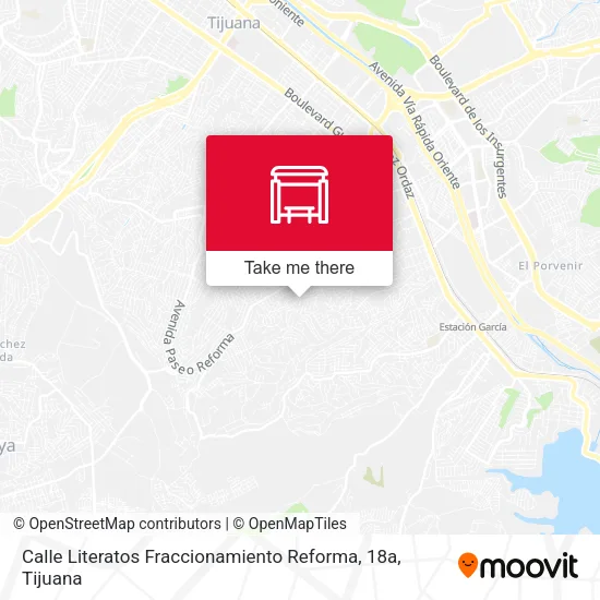 Calle Literatos Fraccionamiento Reforma, 18a map