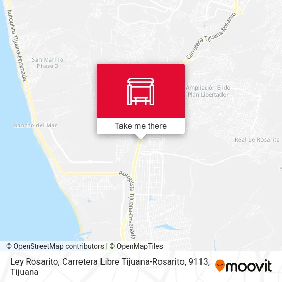 Mapa de Ley Rosarito, Carretera Libre Tijuana-Rosarito, 9113