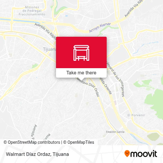 Walmart Díaz Ordaz map